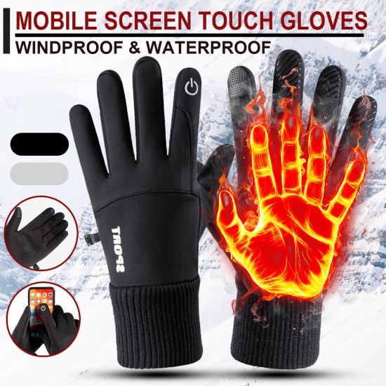 Winter Warm Waterproof Windproof Anti-Slip Touch Screen Outdoors Motorcycle Riding Gloves