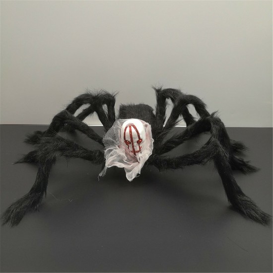 75*75cm Simulation Skull Ghost Head Plush Spider Spider Leg Straighten Horror Toy