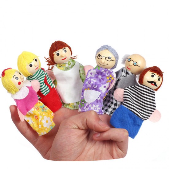 Christmas 7 Types Family Finger Puppets Set Soft Cloth Doll For Kids Childrens Gift Plush Toys