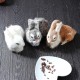 Lifelike Rabbit Crouching Animals Models Handmade Realistic Dolls Stuffed Plush Toy