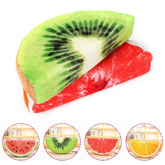 Semi-Circular Watermelon Grapefruit Orange Kiwifruit Simulation Fruit Plush Doll Summer Relief Nap Pillow Toys