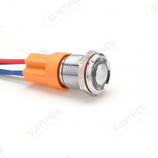 12V-24V 4Pin 12mm Metal ON/OFF LED Push Button Switch Wiring Harness Switch Self-Locking Waterproof