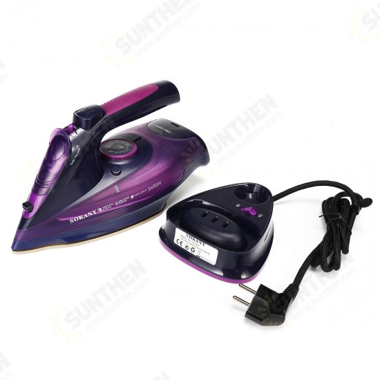 2400W 220V Cordless Steam Iron Multifunction Clothes Docking Station Dry Ironing Industry