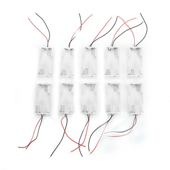 2X 1.5V AA Battery Holder Case Enclosed Box With Wires 10pcs