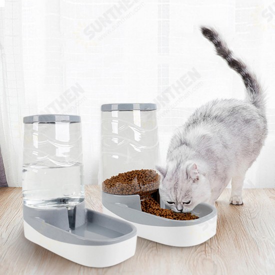 3.8L Large Automatic Pet Food Drink Dispenser Dog Cat Feeder Water Bowl Dish Pets Automatic Waterer Food Feeder Dispenser