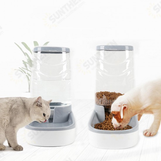 3.8L Large Automatic Pet Food Drink Dispenser Dog Cat Feeder Water Bowl Dish Pets Automatic Waterer Food Feeder Dispenser