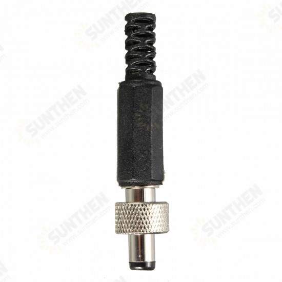 5.5x2.1mm DC Connector Plug With Screw Locking And Metal Panel Mount Socket