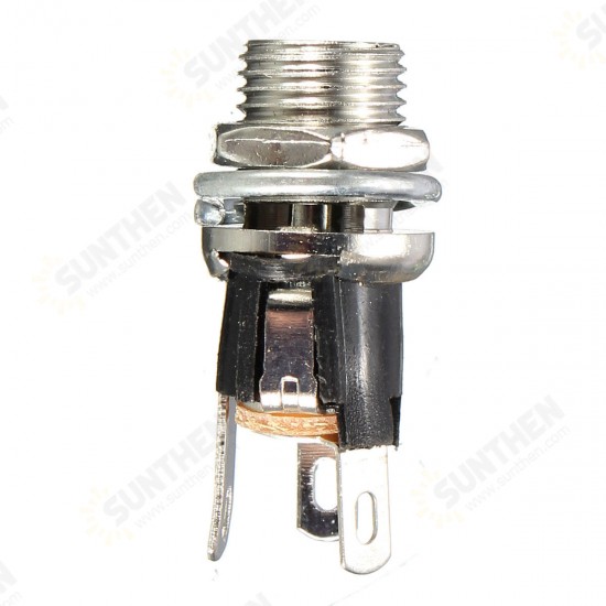 5.5x2.1mm DC Connector Plug With Screw Locking And Metal Panel Mount Socket