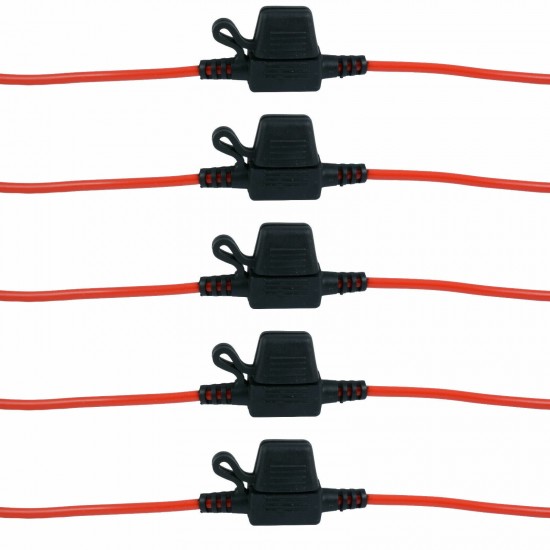 5pcs In Line Standard Blade Fuse Holder Splash Proof for 12V 30A Fuses Car Bike