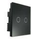 AC 250V Tempered Glass Wall Switch Panel - Two Switch Double Control