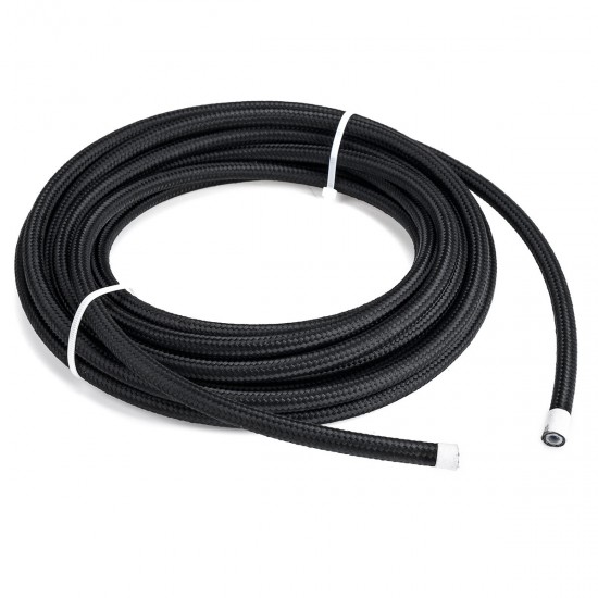 AN3/AN4/AN6/AN8/AN10 20FT Fuel Hose Oil Gas Line PTFE Nylon Stainless Steel Braided Hose