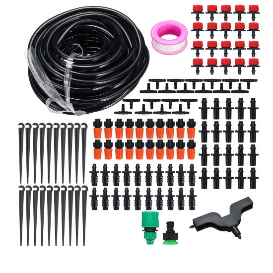 DIY 15M Micro Drip Irrigation System Water Drip Irrigation DIY Kit for Flower Beds Vegetable Gardens