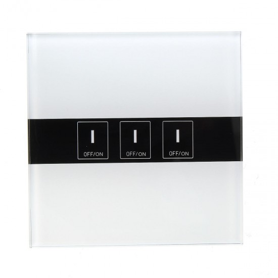 EU AC90-250V 10A Tempered Glass Smart Home Touch Sensor Switch Panel