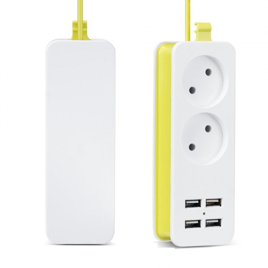 EU Plug Travel Power Board Portable Extension Power Socket with 4 USB Wall Charger Intelligent Desktop Socket