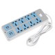 Electric 8 Socket Outlet + 4 USB Extension Power Strip US/UK Plug 6.6ft Cord