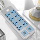 Electric 8 Socket Outlet + 4 USB Extension Power Strip US/UK Plug 6.6ft Cord