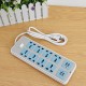 Electric 8 Socket Outlet + 4 USB Extension Power Strip US/UK Plug 6.6ft Cord