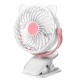 Mini USB Clip-on Fan 360° Rotation 3 Speeds USB Rechargeable Portable Travel Desktop Fan