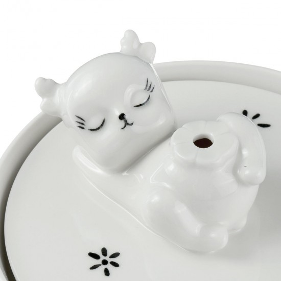 Pet Ceramic Automatic Electric Water Fountain Dog Cat Drinking Bowl Tank