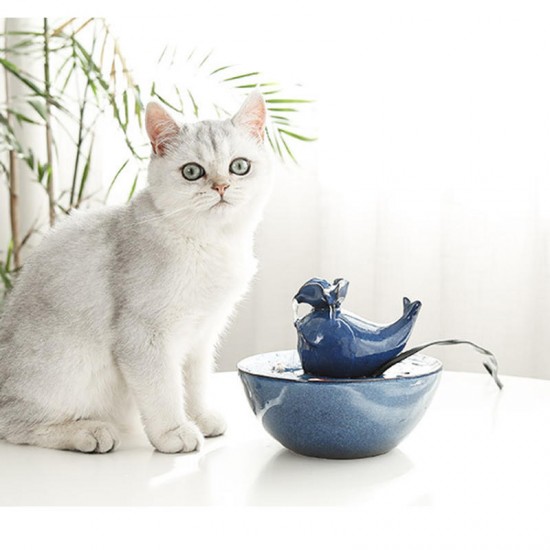 Pet Puppy Ceramic Auto Circulating Water Dispenser Ultra-quiet Cat Dog Drinking Fountain Bowl Drinker Water Feeder