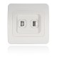 RJ11 Electric Wall Station Socket Telephone Phone Dual Outlet Panel Face Plate Socket Connector