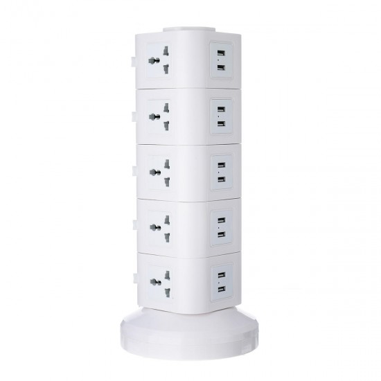 Vertical Power Socket Powerboard Outlet Plug Extension Multi USB Ports Charger Socket Power Strip