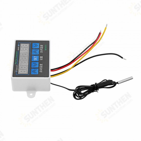 W1411 12V 24V 220V 10A LED Digital Temperature Controller Thermostat Control Switch Sensor for Greenhouses Aquatic Animal Husbandry