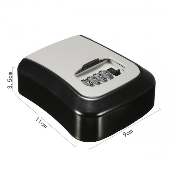 Wall Mount Key Lock Storage Box Security Keyed Door Lock with 4 Digit Combination Password