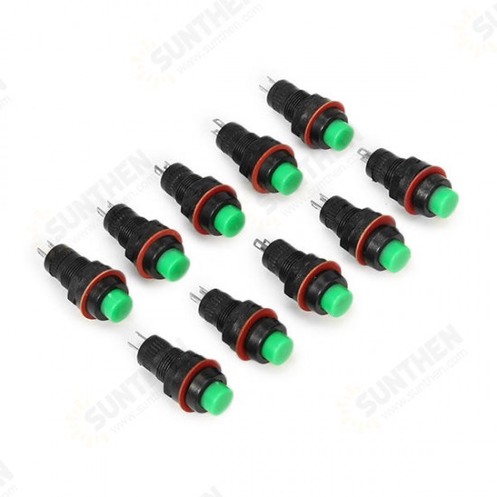 DS-211 125V 2A 10mm Self Locking NO Switch Push Button Round 10pcs