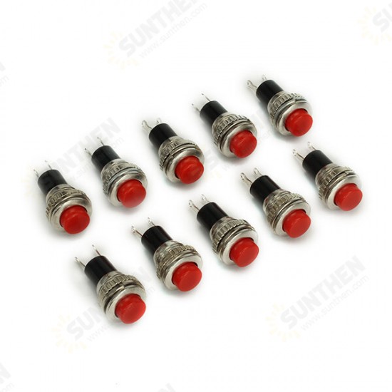 DS-316 250V 1A 10mm Self-resetting OFF/ON Switch Push Button No Lock 10pcs