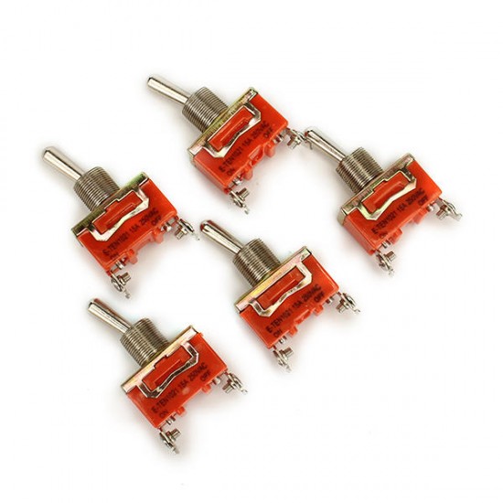 KN-1021 ON/OFF AC 250V 15A 2 Pins Toggle Rocker Switch 5pcs