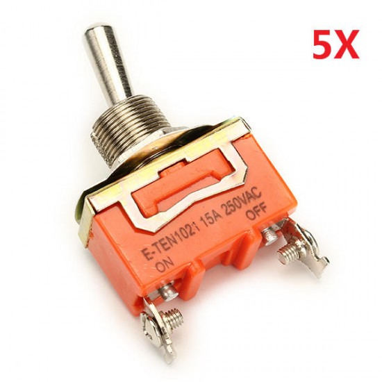 KN-1021 ON/OFF AC 250V 15A 2 Pins Toggle Rocker Switch 5pcs