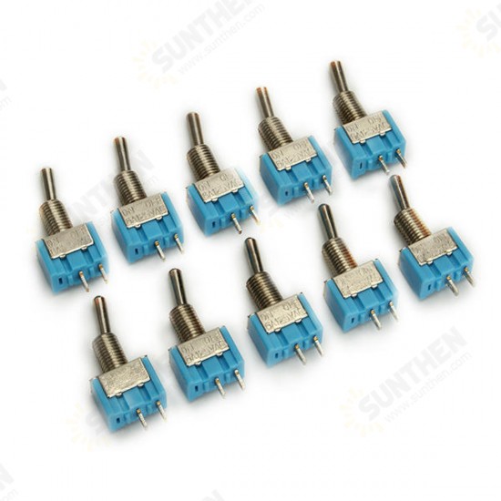 MTS-101 ON/OFF AC 125V 6A 2 Pins Toggle Rocker Switch 10pcs