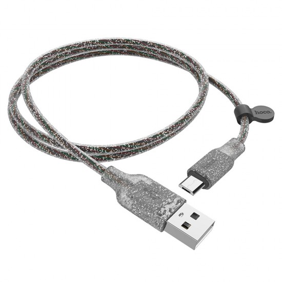 U73 Transparent Silica Gel Micro USB Data Charge Cable for Tablet Smartphone 1.2M