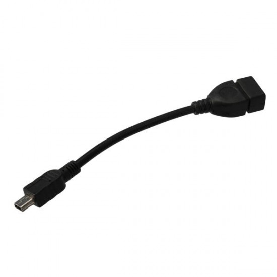 Mini 5 pin Male to USB 2.0 Type A Female Jack OTG Host Adapter Short Cable