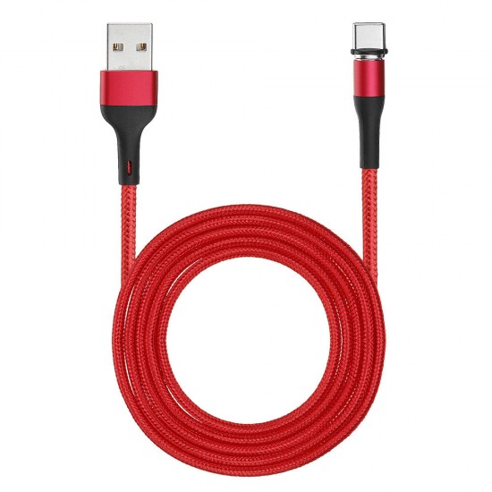 USAMS US-SJ337 U29 Type C LED Magnetic Braided Fast Charging Cable 2M For Tablet Smartphone