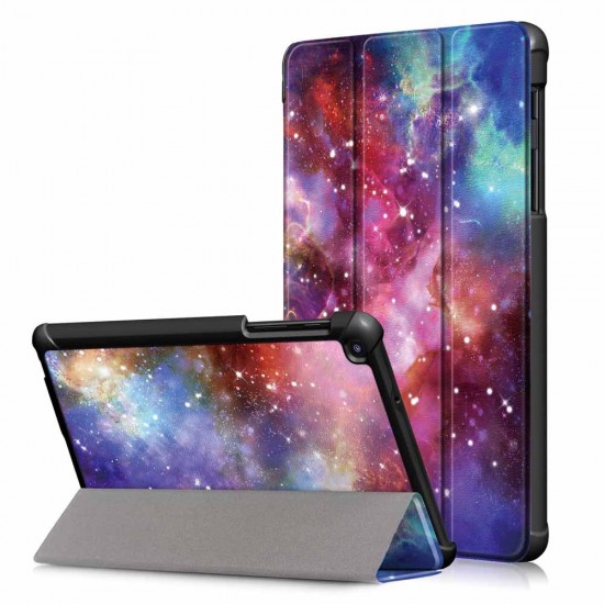 Tri-Fold Pringting Tablet Case Cover for Samsung Galaxy Tab A 8.0 2019 SM-P200 P205 Tablet - Milky Way Galaxy