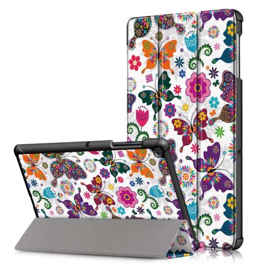 Tri-Fold Printing Tablet Case Cover for Samsung Galaxy Tab S5E SM-T720 SM-T725 Table - Butterfly