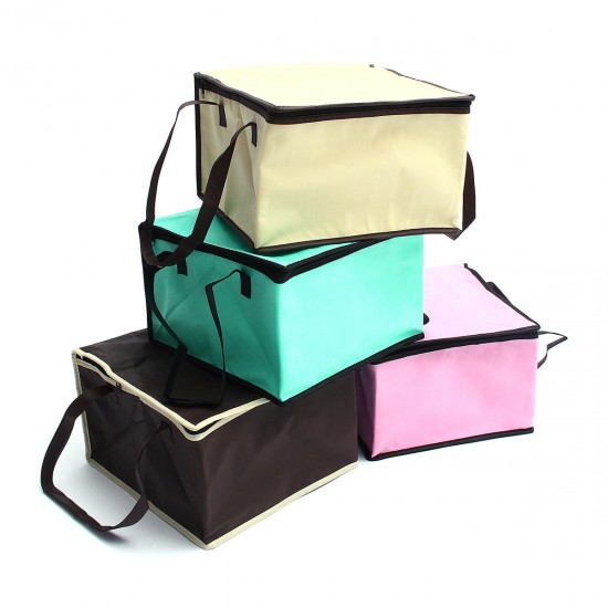 8 Inch Non-woven Fresh keeping Tote Bag with Zipper Cake Picnic Lunch Bag Reusable Grocery Bag