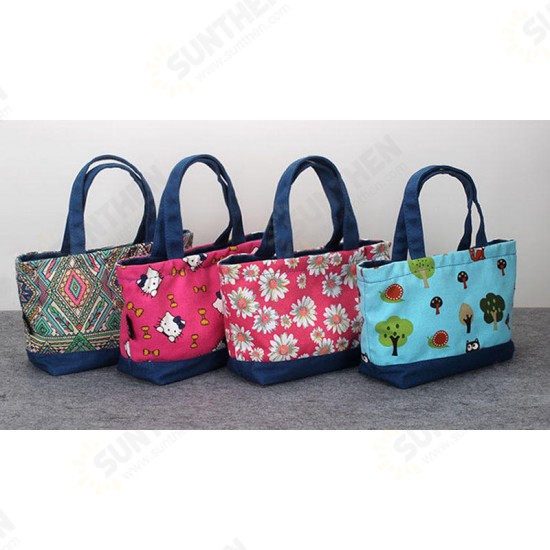 New Portable Canvas Lunch Bag Thermal Insulated Snack Lunch Box Carry Tote Storage Bag Travel Picnic