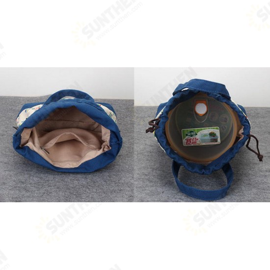 New Portable Canvas Lunch Bag Thermal Insulated Snack Lunch Box Carry Tote Storage Bag Travel Picnic