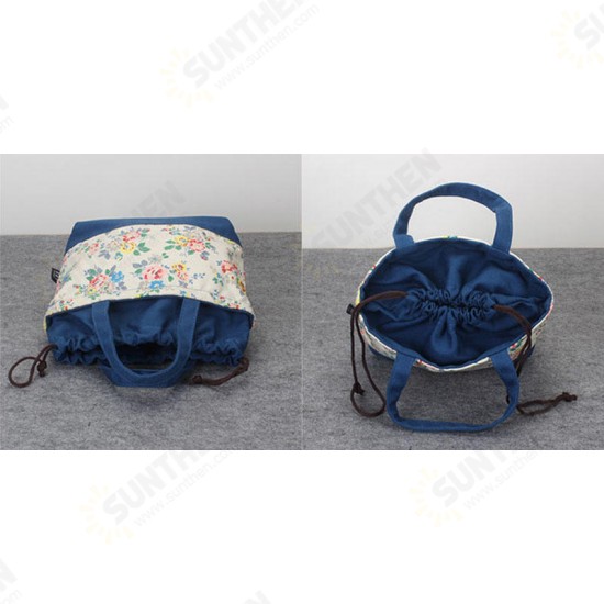 New Portable Canvas Lunch Bag Thermal Insulated Snack Lunch Box Carry Tote Storage Bag Travel Picnic