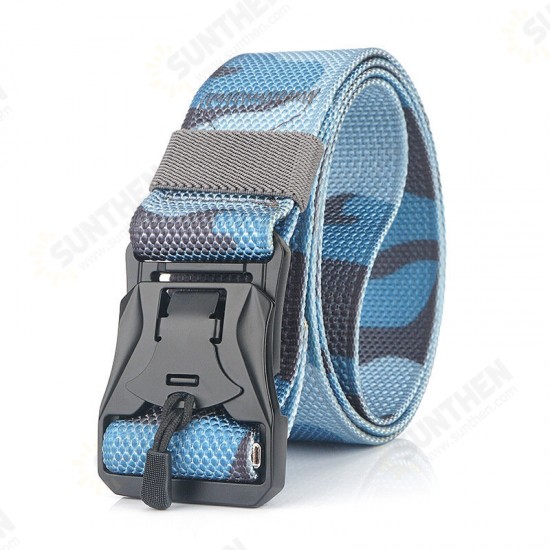 125cm Punch Magnetic Buckle Belt Quick Release Nylon Leisure Belt Tactical Belt