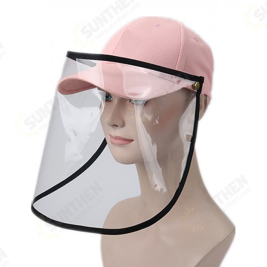 2 In1 Detachable Double Sides Full Face Shield with Hat Anti-Fog Saliva Dustproof Protective Cover Baseball Hat Fishing Bucket Hat