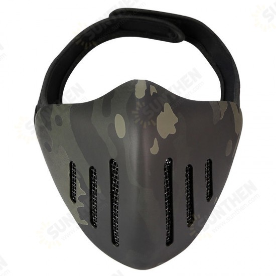 MK036 TPU Tactical Mask Outdoor Hunting Cycling Sports Masks With Head Cover-Camouflage