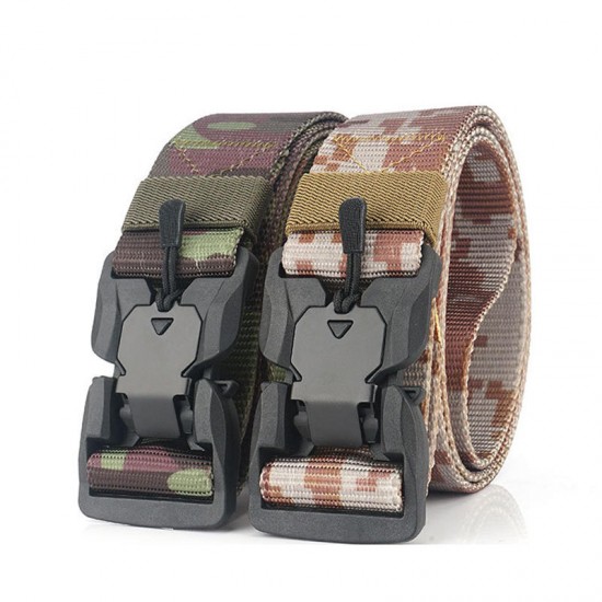 S5S 125cm Nylon Camouflage Tactical Belt Plastic Magnetic Buckle Belt