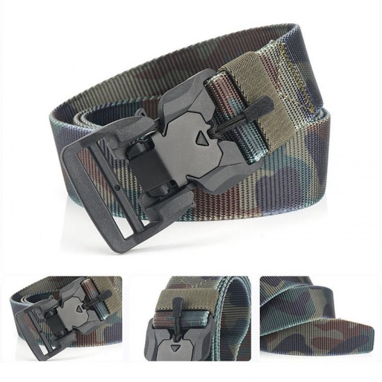 S5S 125cm Nylon Camouflage Tactical Belt Plastic Magnetic Buckle Belt