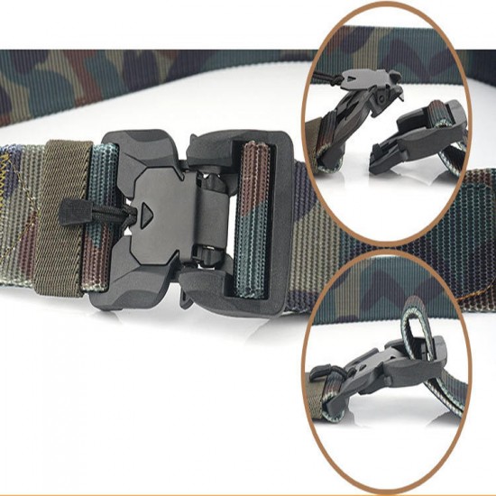 S5S 125cm Nylon Camouflage Tactical Belt Plastic Magnetic Buckle Belt