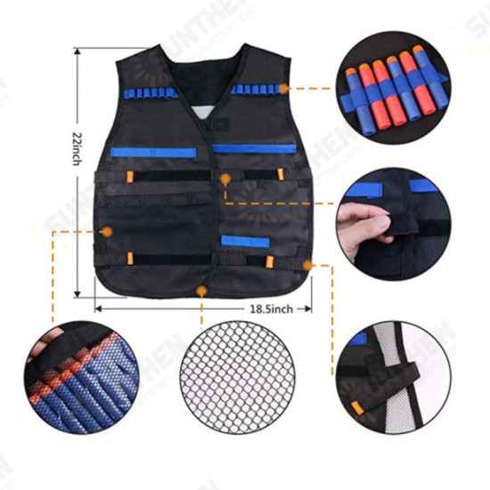 Children 2 Sets Tactical Tank Tops Kit Wrist Bands Face Mask Protective Glasses Darts