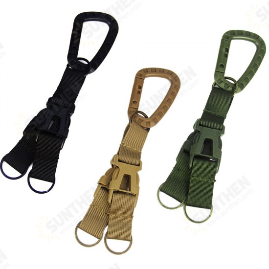 D Shape Tactical Buckle Climbing Buckle Carabiner Multifunctional Woven Key Chain Backpack Accessories